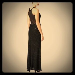 Adrianna Papell Stunning Black Beaded Gown